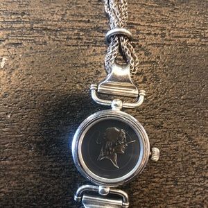 French silver bracelet watch